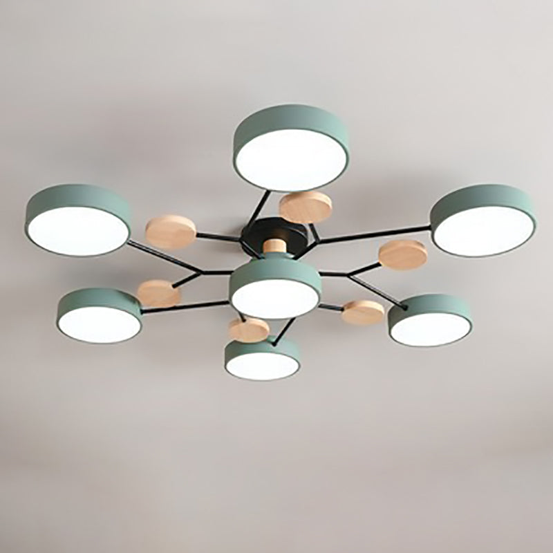 Contemporary Scandinavian Round Molecule Branch LED Ceiling Light for Living Room
