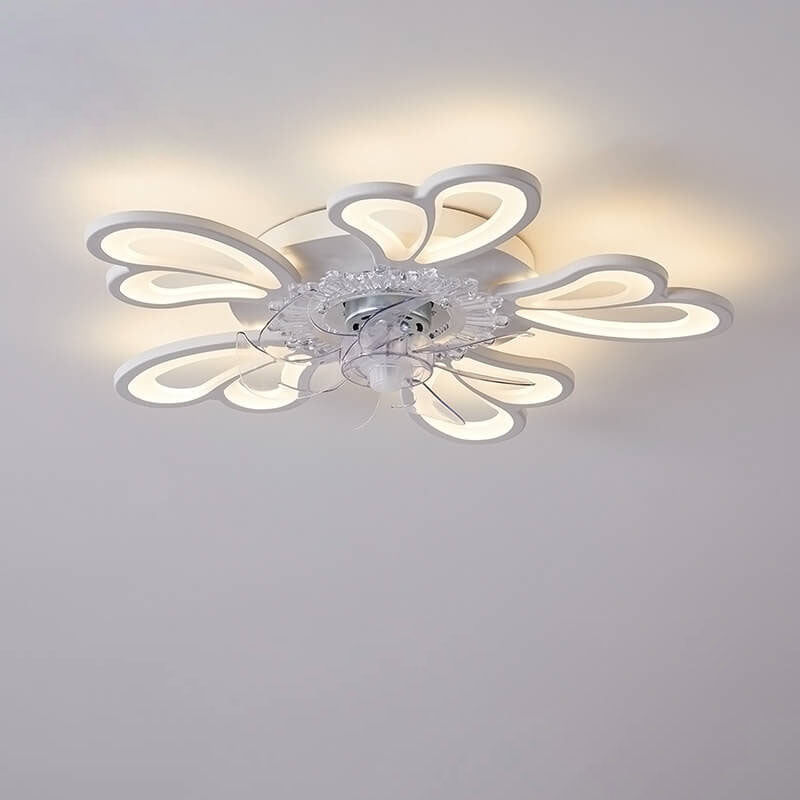 Scandinavian Minimalist Heart LED Flush Mount Ceiling Fan Light