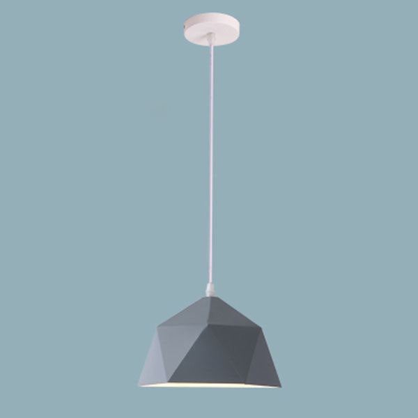 Modern Geometric Macaroon Iron Pendant Light 1-Light Lozenge Design