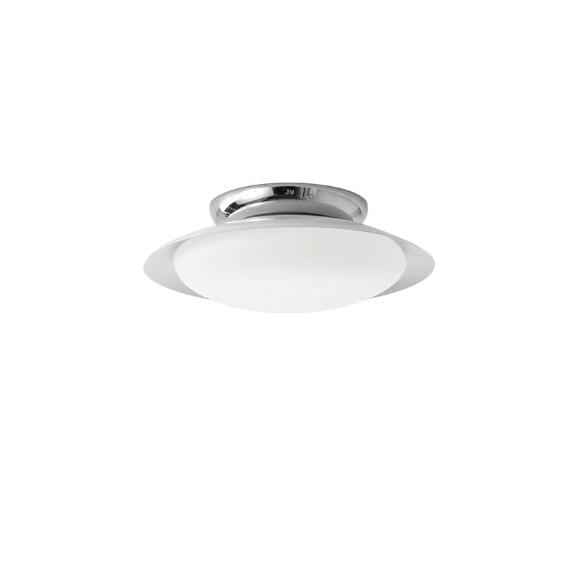 Contemporary Scandinavian LED Semi-Flush Mount Ceiling Light - Geometric Semicircle Shade for Living Room