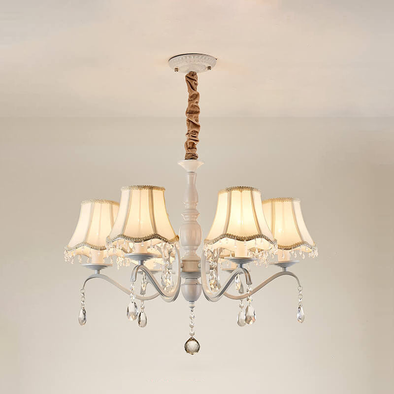 Modern Crystal Cone Iron Chandelier - 5/6/8 Light Fixture for Stylish Home Decor