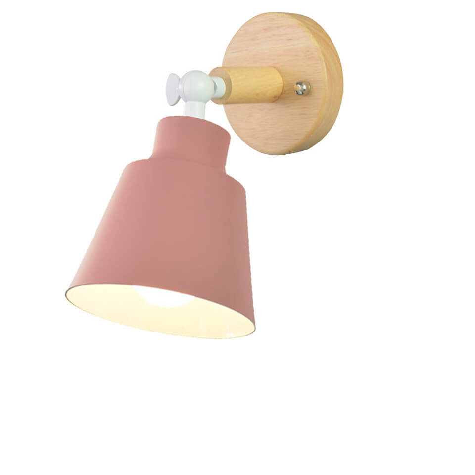 Nordic Minimalist Rotatable Wood 1-Light Wall Sconce Lamp Serene Design