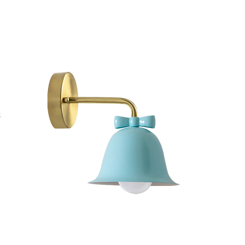 Traditional French Bell Wall Sconce Lamp - Round Iron 1-Light for Living Room