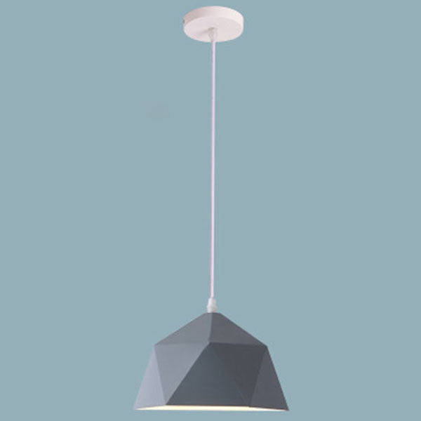 Modern Geometric Macaroon Iron Pendant Light 1-Light Lozenge Design