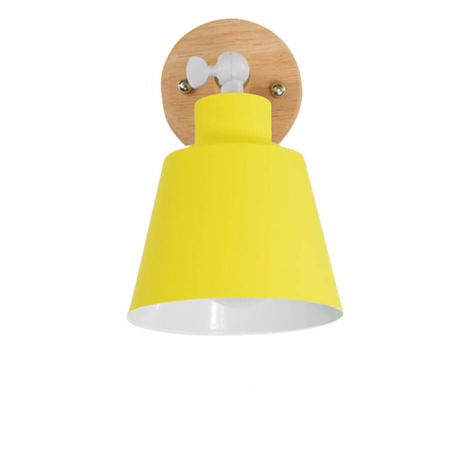 Nordic Minimalist Rotatable Wood 1-Light Wall Sconce Lamp Serene Design