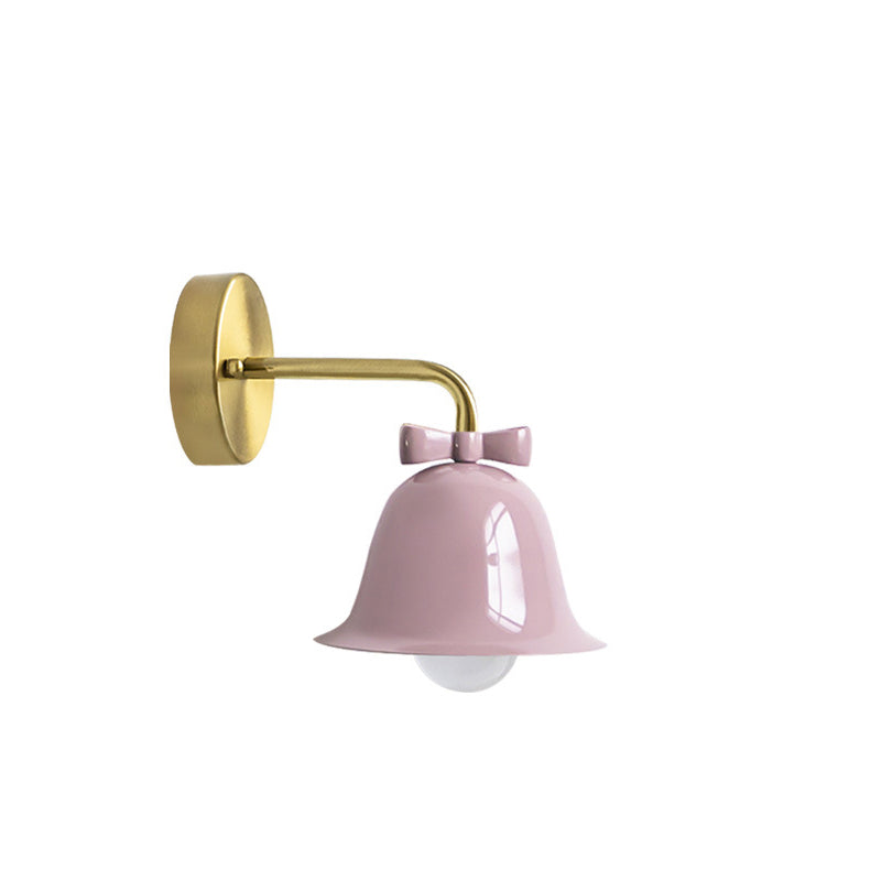 Traditional French Bell Wall Sconce Lamp - Round Iron 1-Light for Living Room