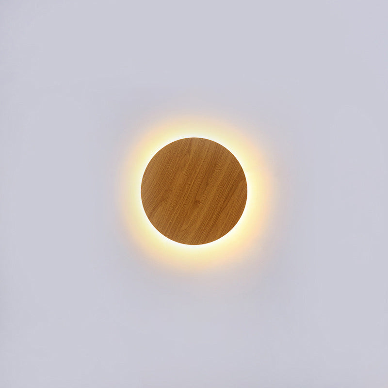Modern Minimalist Round Eclipse Iron LED Wall Sconce Lamp for Living Room Lighting