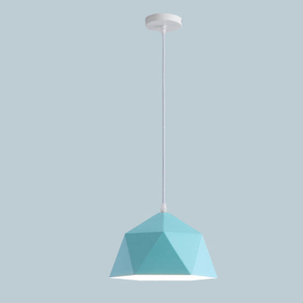 Modern Geometric Macaroon Iron Pendant Light 1-Light Lozenge Design