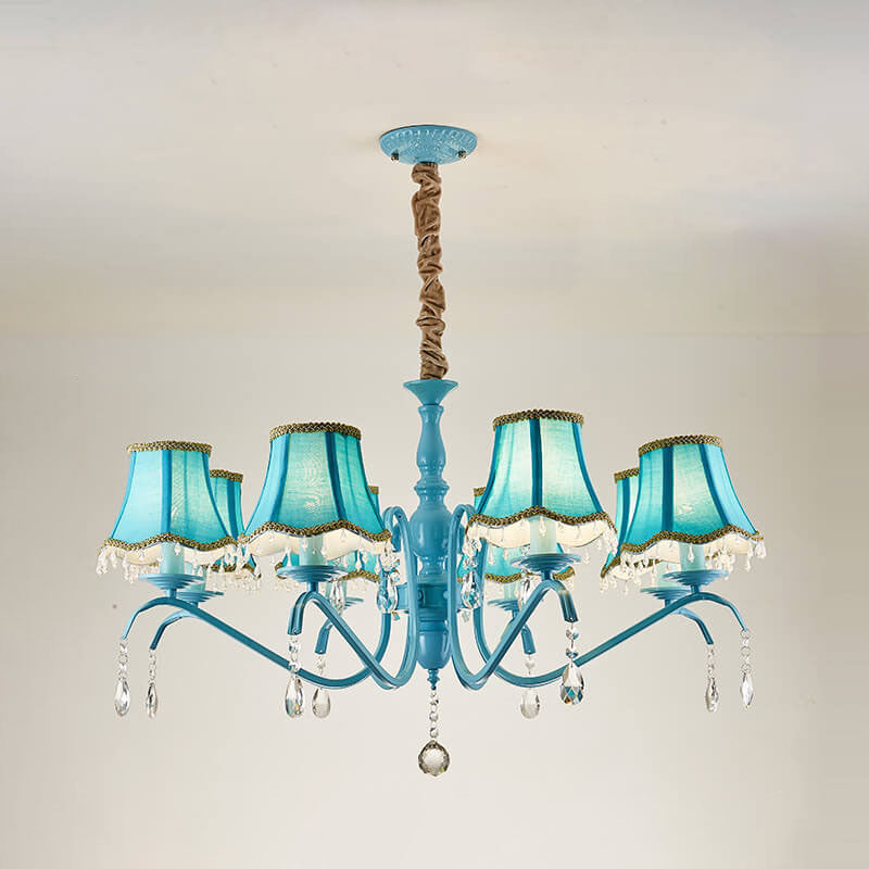 Modern Crystal Cone Iron Chandelier - 5/6/8 Light Fixture for Stylish Home Decor