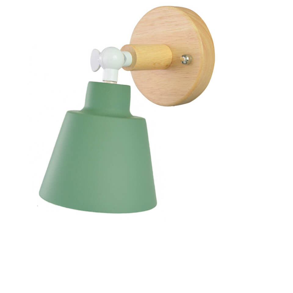 Nordic Minimalist Rotatable Wood 1-Light Wall Sconce Lamp Serene Design