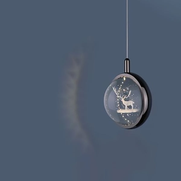 Modern Minimalist Aluminum Crystal LED Pendant Light for Bedroom