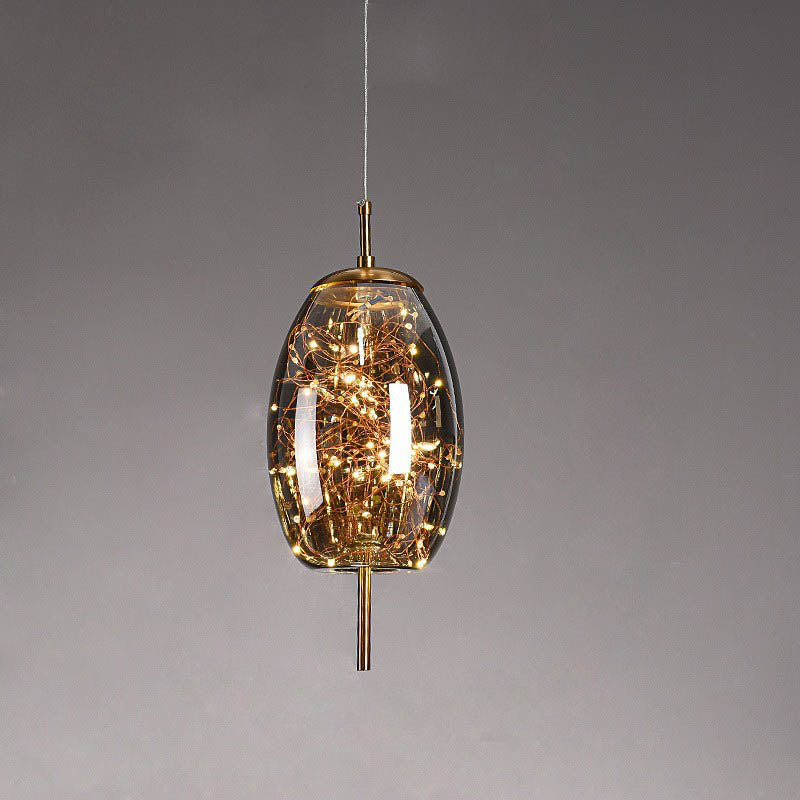 Contemporary Scandinavian Cylinder Oval Glass Pendant Light - 1-Light for Bedroom  

Elevate your bedroom decor with this stylish contemporary Scandinavian cylinder oval glass pendant light. Its sleek design and soft illumination create a cozy atmosphere,