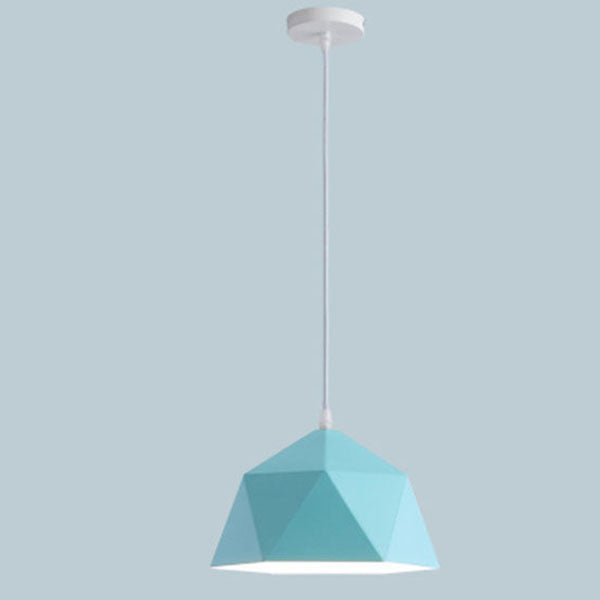Modern Geometric Macaroon Iron Pendant Light 1-Light Lozenge Design