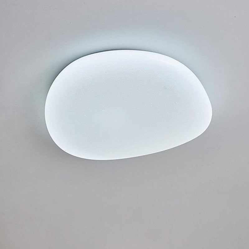 Modern Minimalist Pebble Shape LED Flush Mount Ceiling Light for Bedroom
