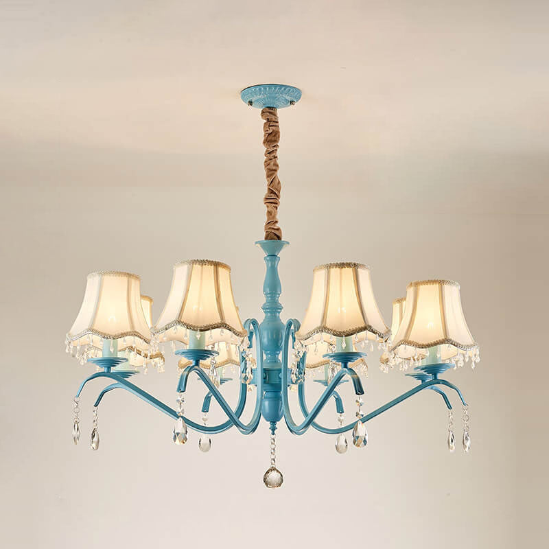 Modern Crystal Cone Iron Chandelier - 5/6/8 Light Fixture for Stylish Home Decor