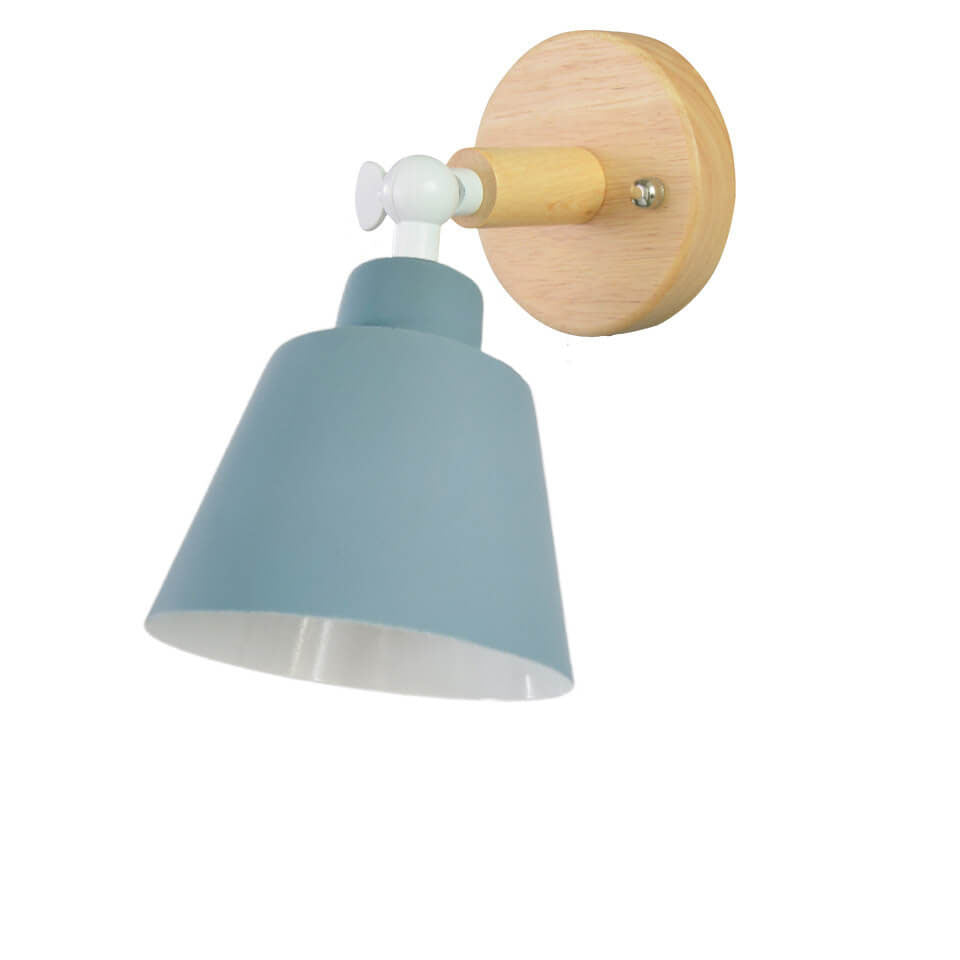 Nordic Minimalist Rotatable Wood 1-Light Wall Sconce Lamp Serene Design
