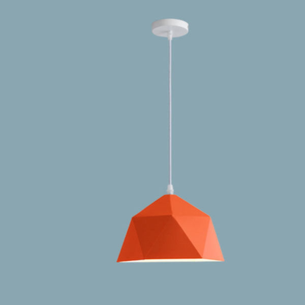 Modern Geometric Macaroon Iron Pendant Light 1-Light Lozenge Design
