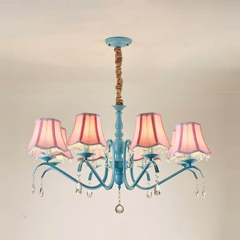 Modern Crystal Cone Iron Chandelier - 5/6/8 Light Fixture for Stylish Home Decor