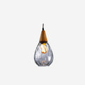 Modern Minimalist Round Ripple Pendant Light - Glass & Wood, 1-Light Design for Bedroom Lighting