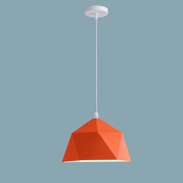 Modern Geometric Macaroon Iron Pendant Light 1-Light Lozenge Design