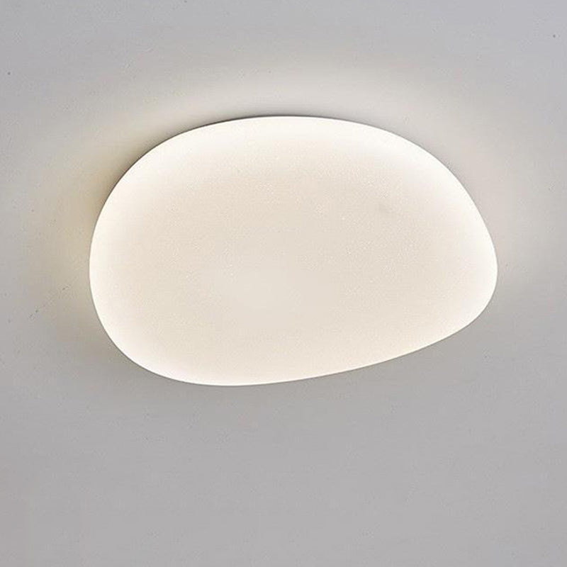 Modern Minimalist Pebble Shape LED Flush Mount Ceiling Light for Bedroom