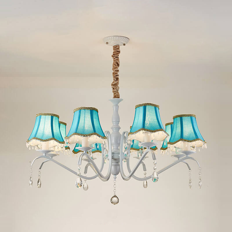 Modern Crystal Cone Iron Chandelier - 5/6/8 Light Fixture for Stylish Home Decor