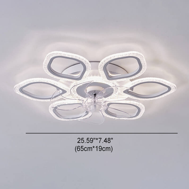 Scandinavian Modern Minimalist Flower Petals LED Ceiling Fan Light