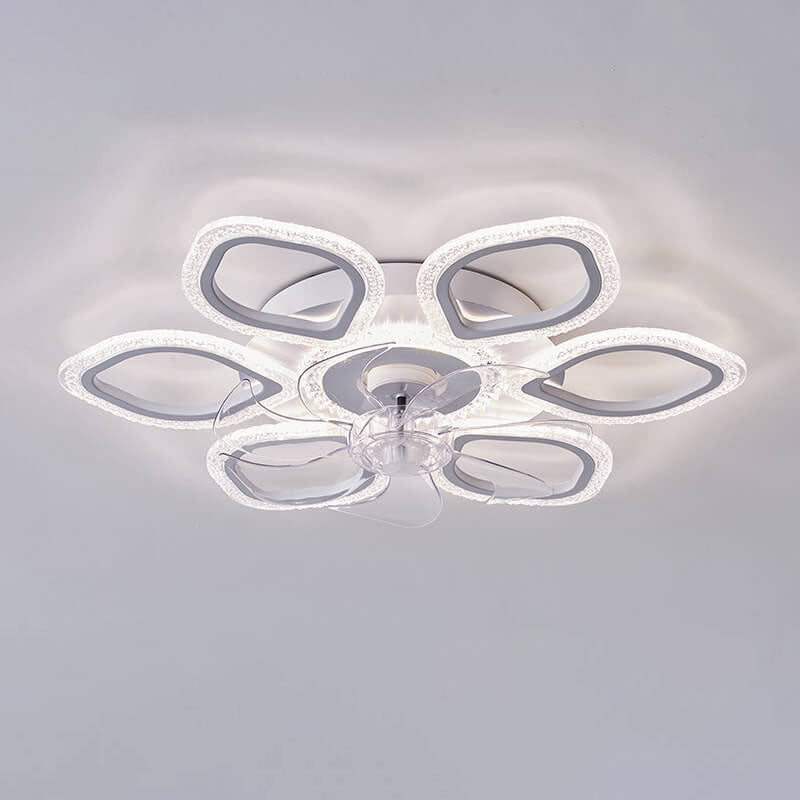 Scandinavian Modern Minimalist Flower Petals LED Ceiling Fan Light