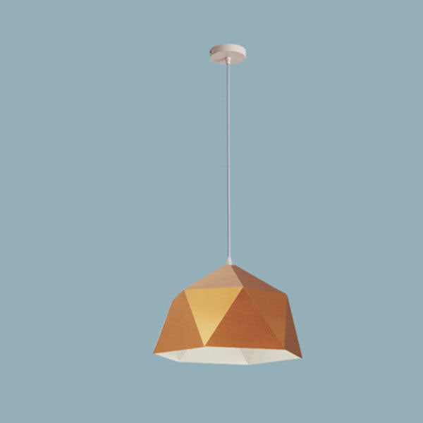 Modern Geometric Macaroon Iron Pendant Light 1-Light Lozenge Design