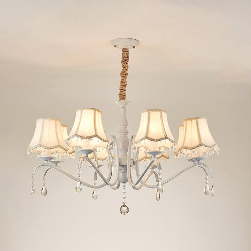 Modern Crystal Cone Iron Chandelier - 5/6/8 Light Fixture for Stylish Home Decor