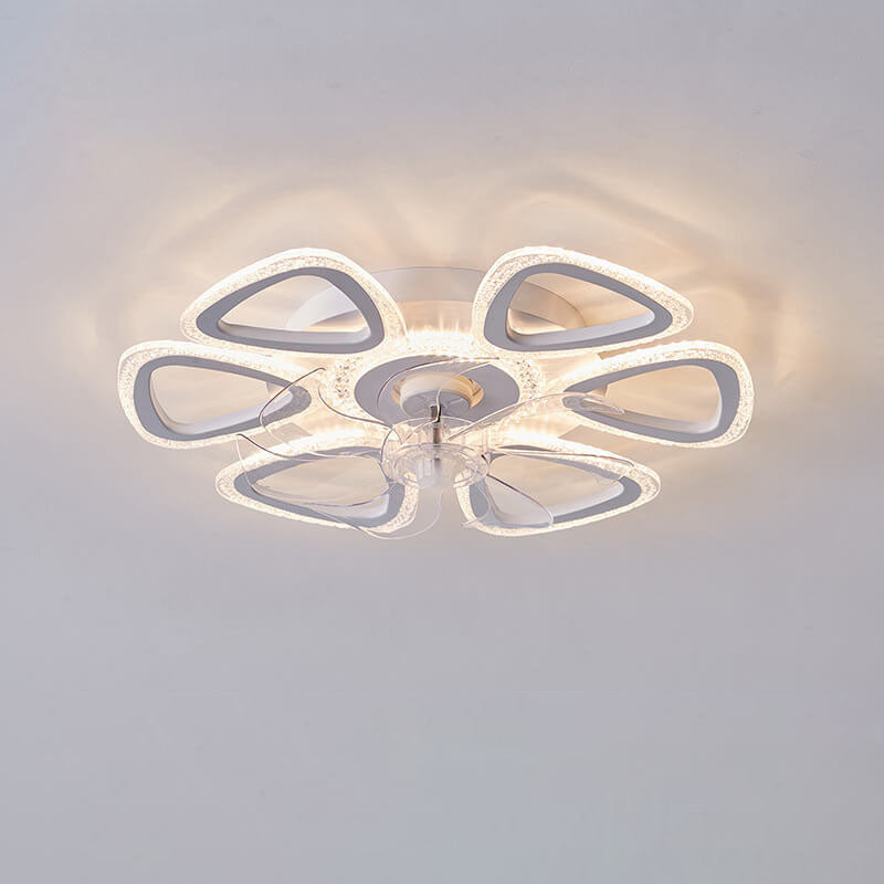 Scandinavian Modern Minimalist Flower Petals LED Ceiling Fan Light
