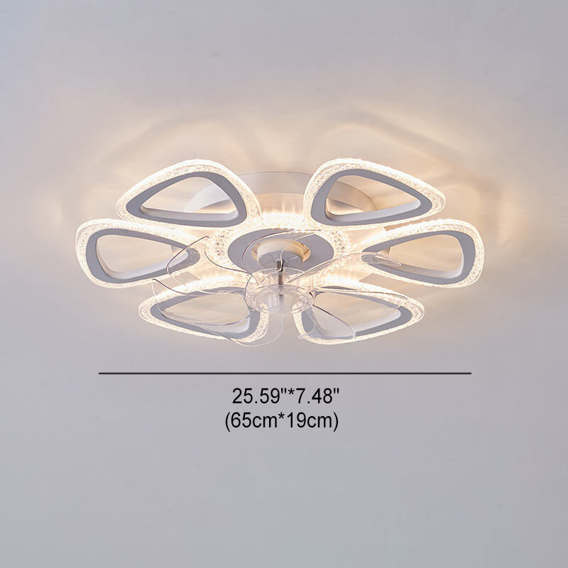 Scandinavian Modern Minimalist Flower Petals LED Ceiling Fan Light