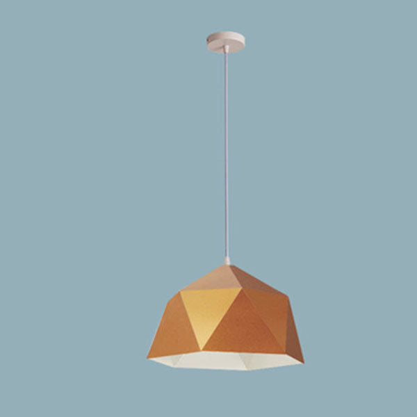 Modern Geometric Macaroon Iron Pendant Light 1-Light Lozenge Design