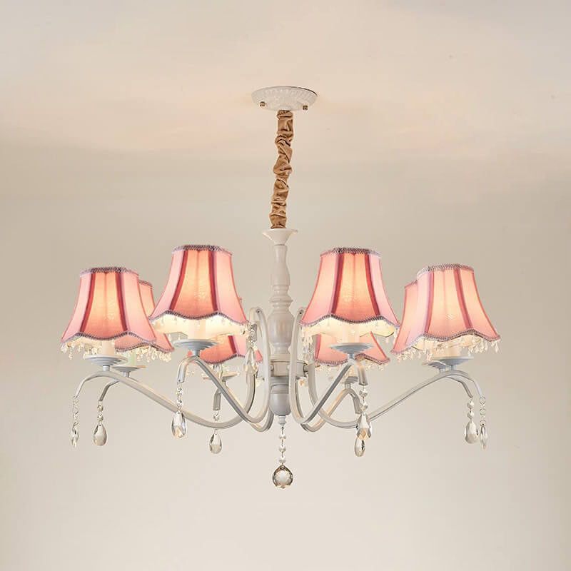 Modern Crystal Cone Iron Chandelier - 5/6/8 Light Fixture for Stylish Home Decor