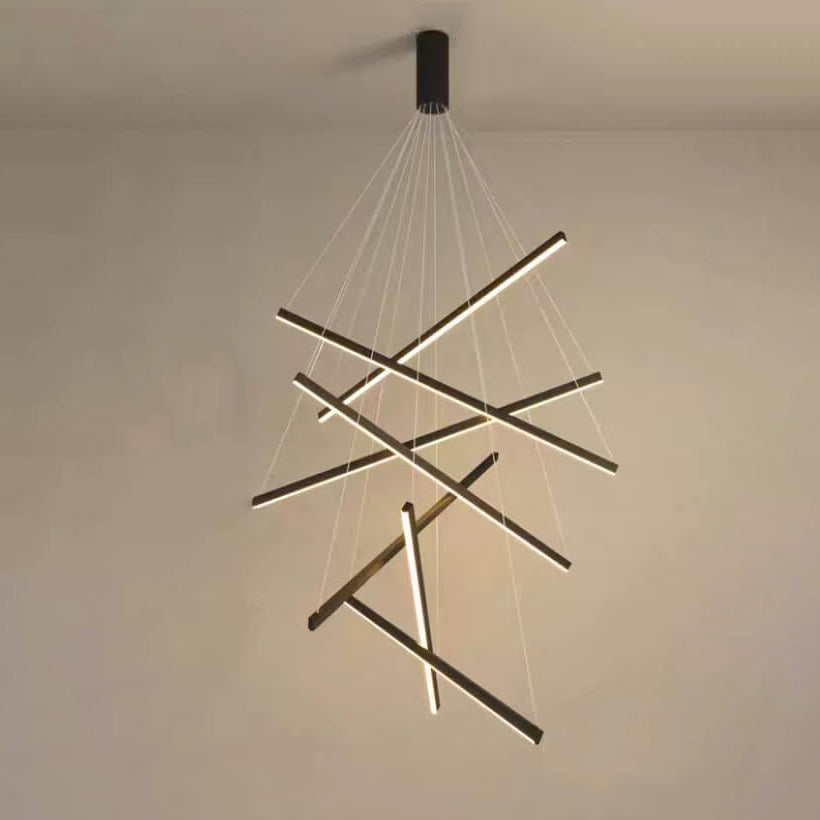 Nordic Luxury Iron Aluminum Geometric LED Chandelier