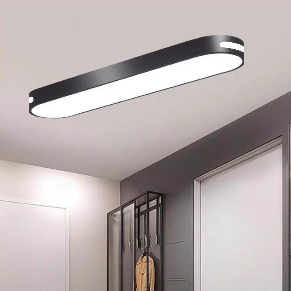 Modern Minimalist LED Flush Mount Ceiling Light - Elliptical Strip Iron Acrylic for Hallway