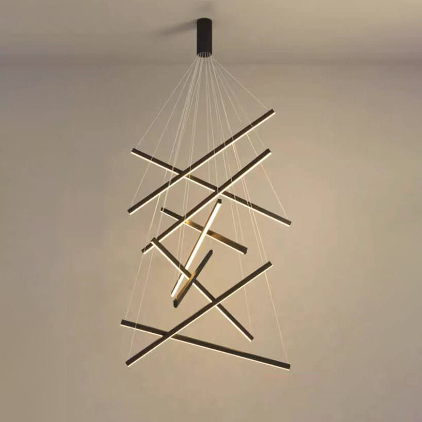Nordic Luxury Iron Aluminum Geometric LED Chandelier