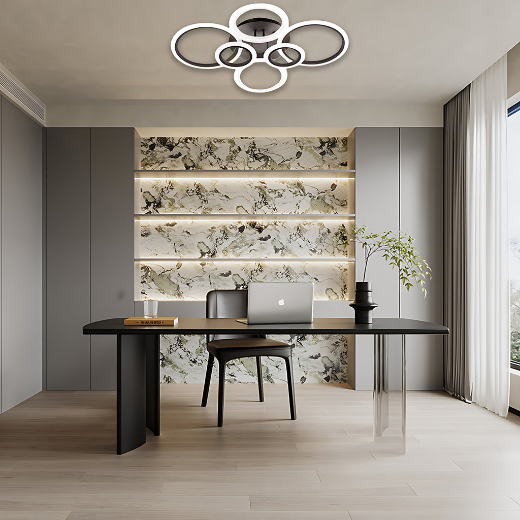 Circles Aluminum Acrylic Flush Mount LED Ceiling Light