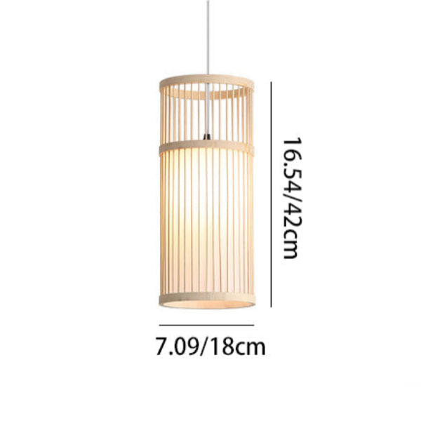 Japanese Zen Bamboo Weaving Lantern Pendant Light - 1-Light Hanging Fixture for Tranquil Spaces