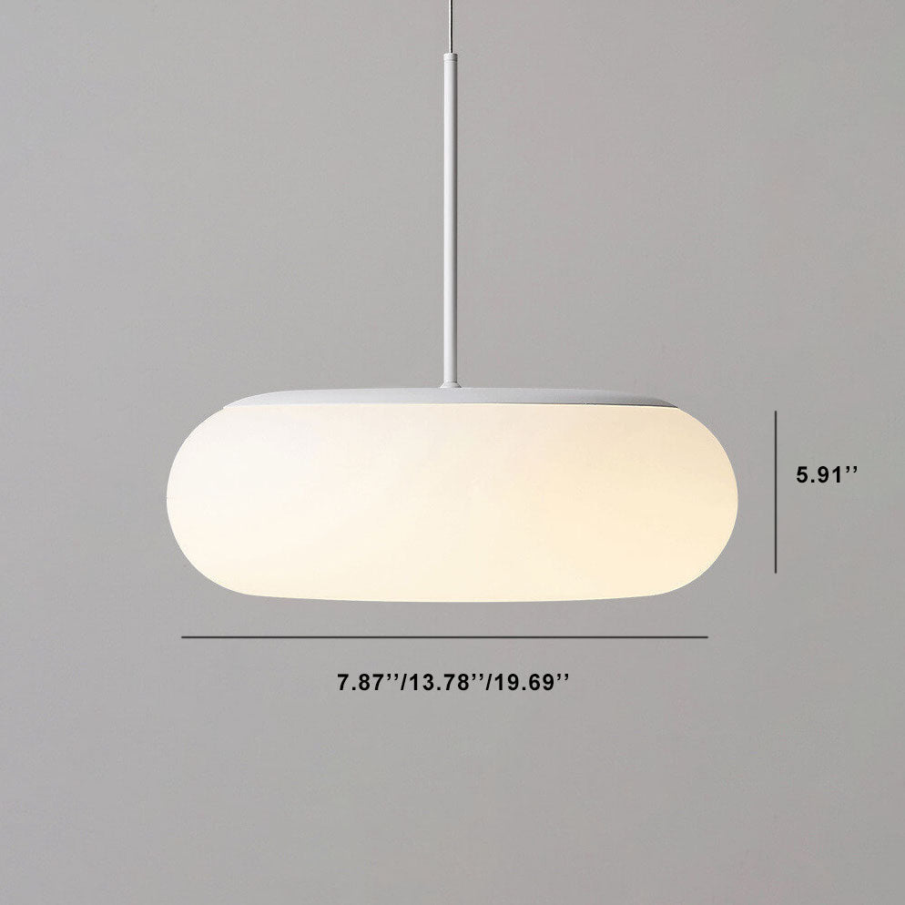 Modern Minimalist White LED Pendant Light - 1-Light Drum Design