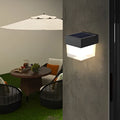 Square Round Waterproof LED Solar Wall Lights - Black Minimalist Outdoor Lighting