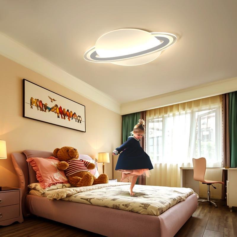 Modern Planet Shaped Dimmable LED Ceiling Light with Remote Control