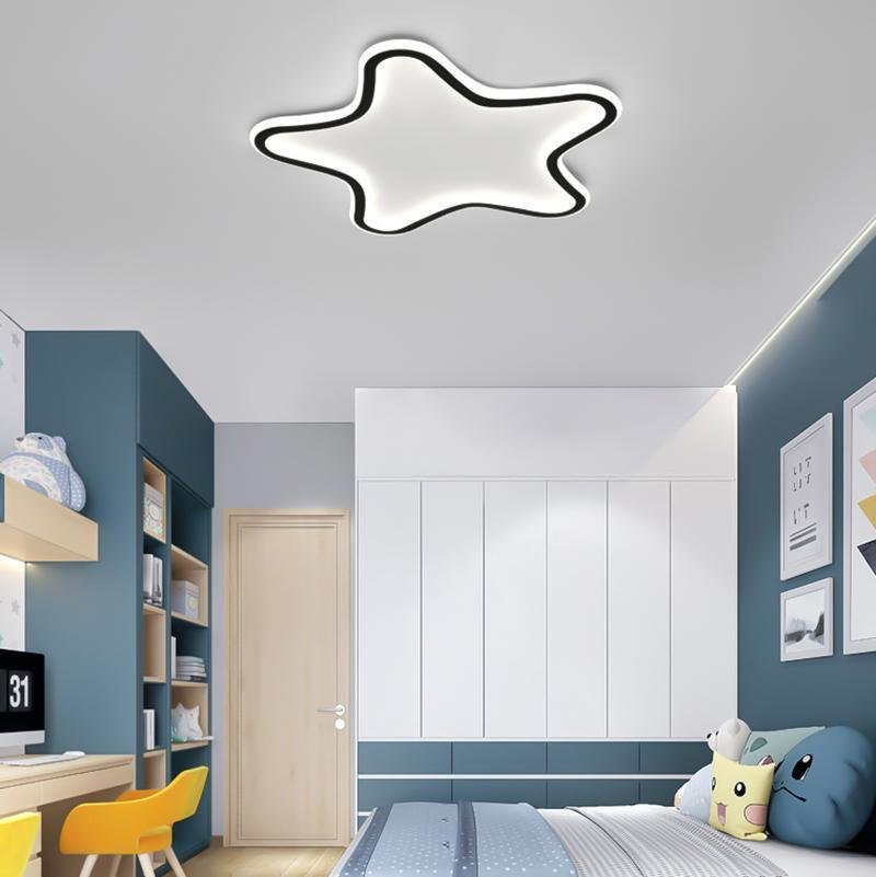 Modern Starfish Black Flush Mount LED Ceiling Light Dimmable