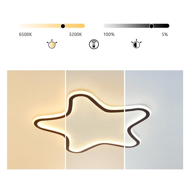 Modern Starfish Black Flush Mount LED Ceiling Light Dimmable