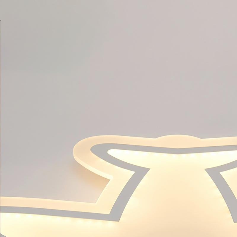 LED Aircraft Shaped Flush Mount Light – Modern White Iron Ceiling Fixture