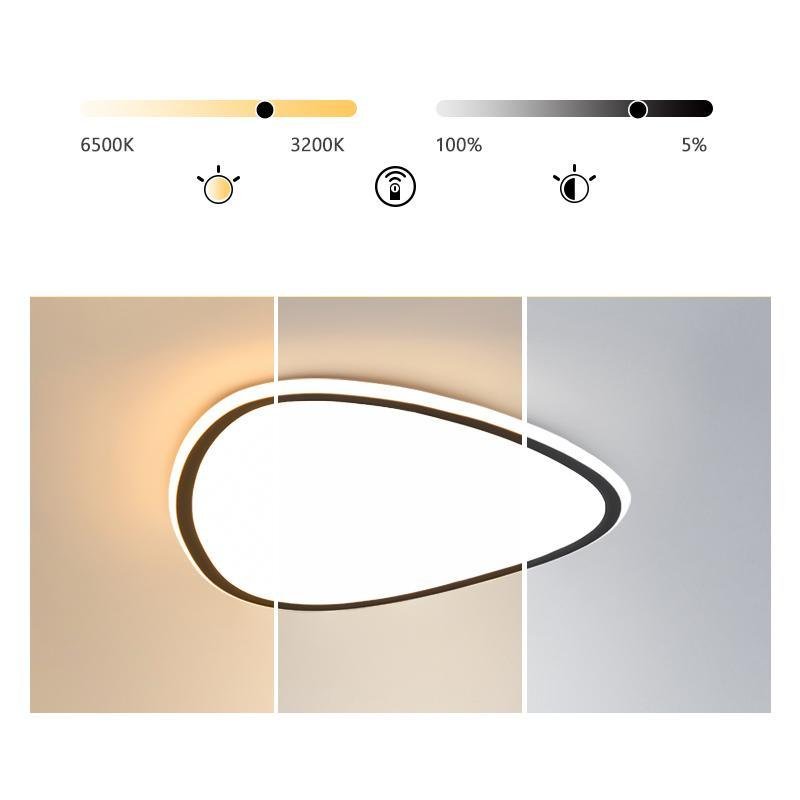 Nordic Geometric Reuleaux Triangle Flush Mount Light with Remote Control