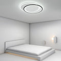 Modern Overlapped Round Flush Mount Ceiling Light - White & Black Finish