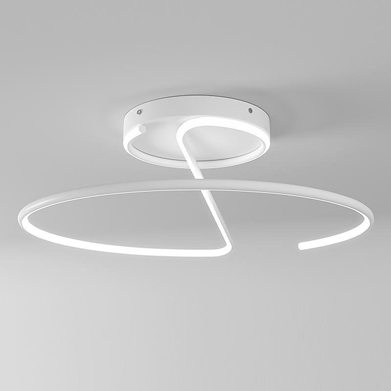 16" Sleek Wire Circular Modern LED Semi Flush Mount Ceiling Light