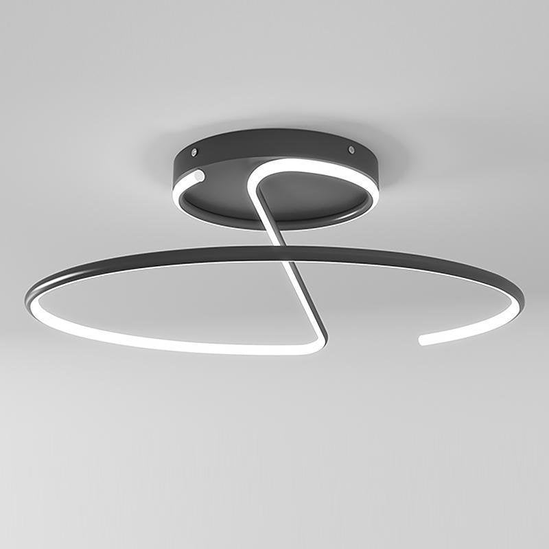 16" Sleek Wire Circular Modern LED Semi Flush Mount Ceiling Light