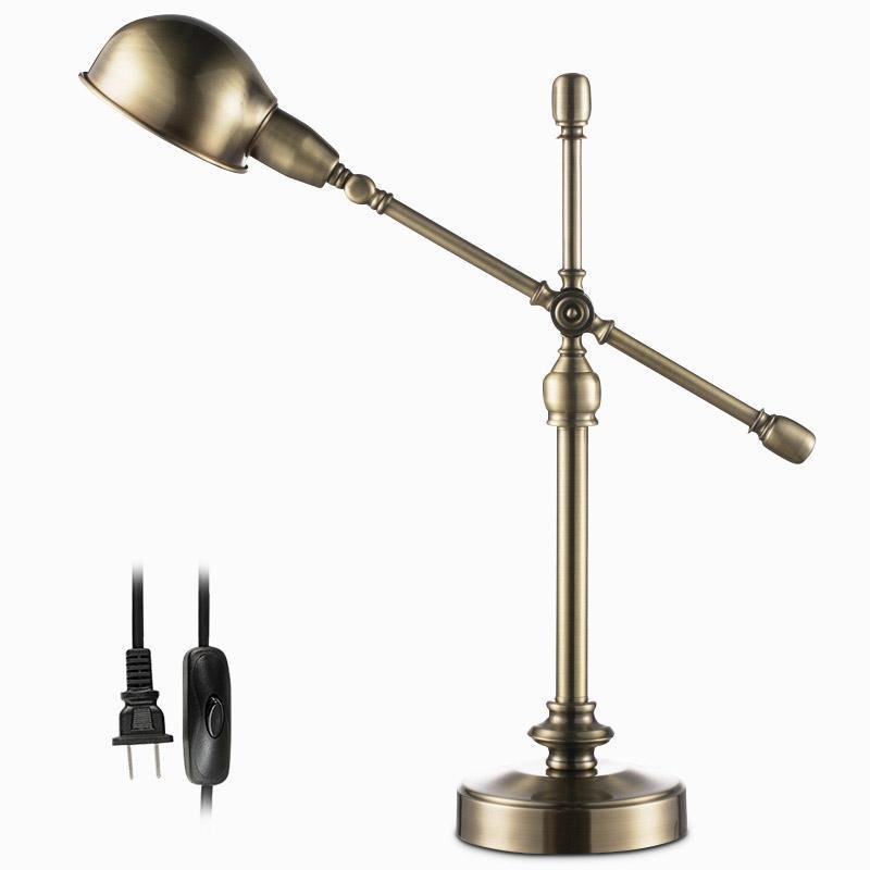 Vintage Metallic Dome Desk Lamp with Flexible Arm for Home Office